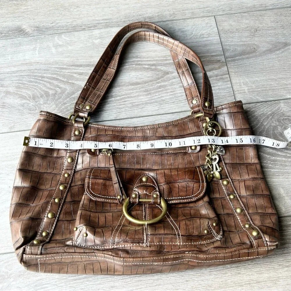 Pritzi Faux Leather Studded Boho Shoulder Handbag - Picture 13 of 16